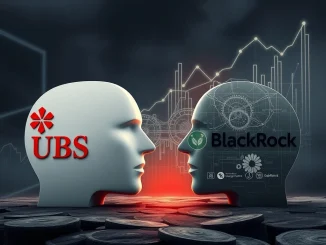 Visualizing UBS's strategic separation from BlackRock Aladdin, symbolizing a move to internal systems and significant cost savings for asset management.