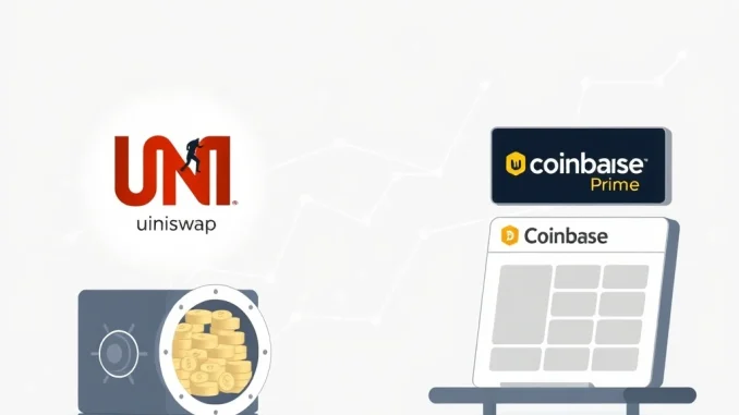 A visual representation of Union Square Ventures (USV) offloading a significant amount of UNI tokens, highlighting the USV UNI sale and its potential impact on Uniswap price.