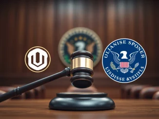 A gavel striking, symbolizing Unicoin's crucial motion to dismiss the Unicoin SEC lawsuit regarding alleged unregistered securities.