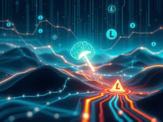 An AI-powered system overseeing a crypto mining operation, representing Unilabs' innovative AI crypto strategy for Litecoin and Kaspa.