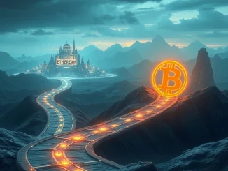 Two distinct crypto paths diverging, symbolizing the different investment journeys of Uniswap UNI and Hyperliquid HYPE in the evolving market.