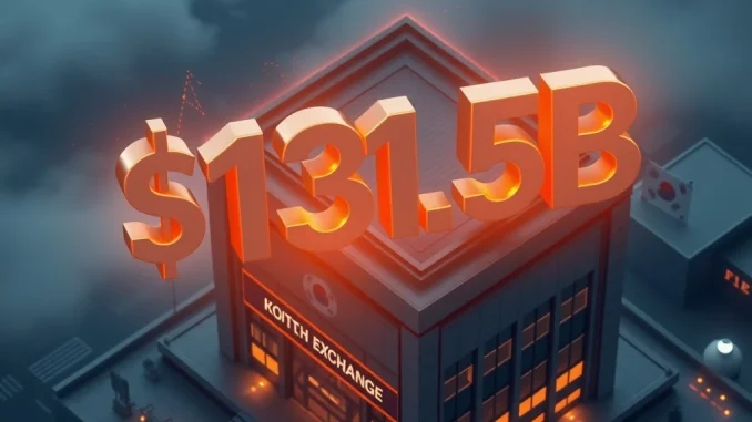 A visual representation of Upbit, a major South Korean crypto exchange, facing immense financial scrutiny and a potential staggering fine for alleged financial violations.