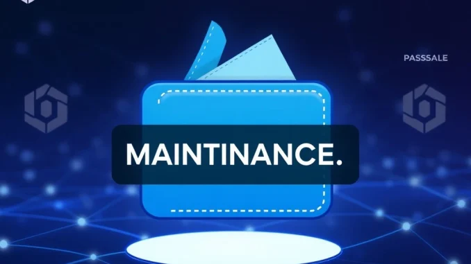 An illustration showing a paused digital wallet, symbolizing the Upbit STRAX ZETA deposit and withdrawal suspension for a wallet upgrade.