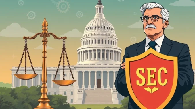 A visual metaphor for the transformative US crypto regulation, showing a balance between innovation and oversight, leading to increased institutional adoption.