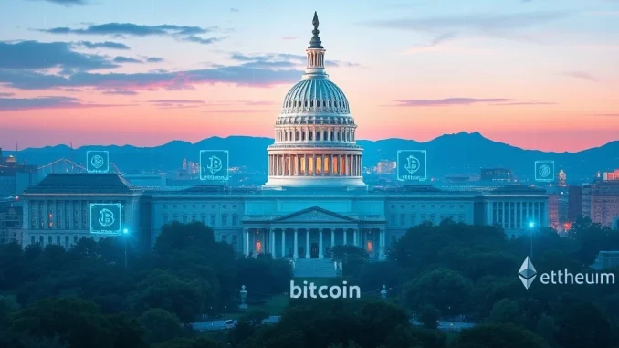 U.S. Capitol and crypto symbols illustrating landmark crypto regulatory overhaul