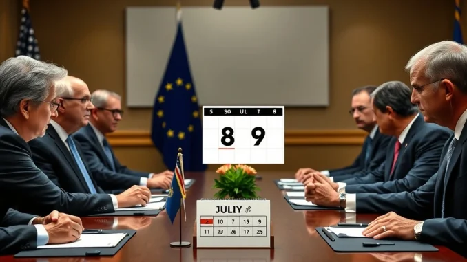 U.S. and EU officials negotiating a tariff deal before the July 9 deadline