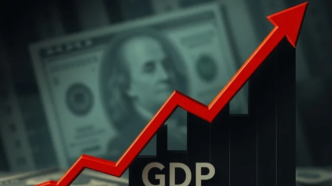 U.S. GDP contraction in Q1 2025 with a downward-trending graph