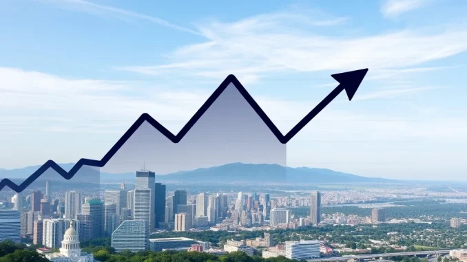 Chart showing declining US jobless claims, indicating labor market health and its influence on global economic and crypto markets.