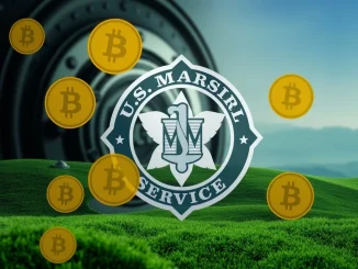 The US Marshals Service confirming their significant Bitcoin holdings, symbolizing government transparency in crypto asset management.