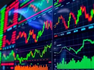 Visualizing the mixed close of U.S. stock indices, reflecting market performance and investor sentiment.