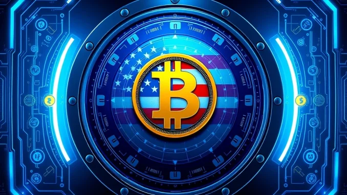 U.S. Strategic Bitcoin Reserve vault with digital Bitcoin symbols