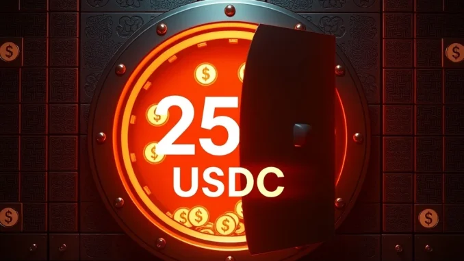 Illustration of 250 million USDC being minted, highlighting its impact on the stablecoin and crypto market.