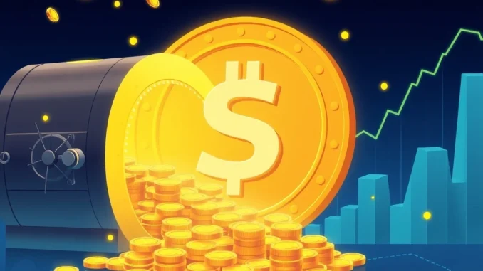 Illustrating a massive USDC transfer from the USDC Treasury to Coinbase, signifying significant stablecoin movement in the crypto market.