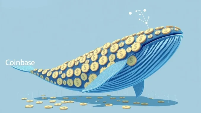 Illustration of a USDC whale transaction heading to Coinbase