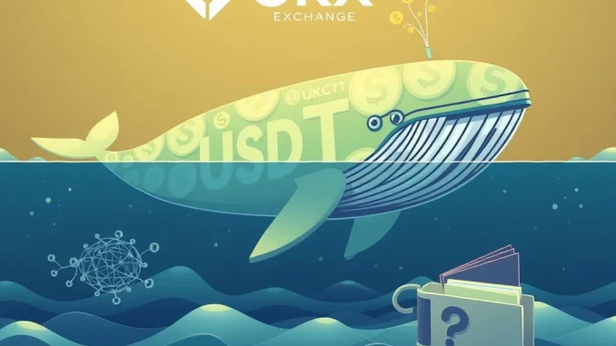 Massive 208,685,775 USDT Transfer from OKX to Unknown Wallet Sparks Speculation Illustration of a USDT whale transfer from OKX to an unknown wallet