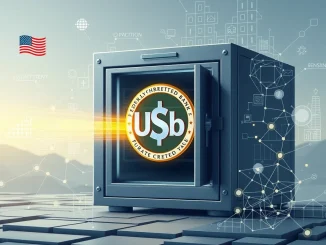 A visual representation of USDtb, the groundbreaking GENIUS-compliant stablecoin, bridging traditional finance with digital assets through Anchorage Digital and Ethena Labs.