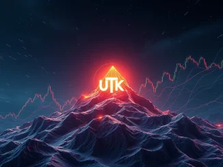 A chart illustrating the volatile UTK price movements, showing a significant rebound amidst previous dramatic declines, highlighting cryptocurrency market dynamics.