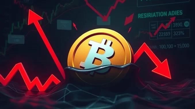 A visual representation of the VIRTUAL token experiencing a significant crypto sell-off, with downward arrows and red charts.