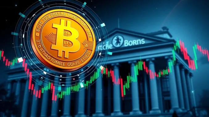 Virtune ETPs represented by crypto symbols (Bitcoin, Solana) integrated into stock market graphs, signifying their launch on Xetra.
