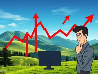 A chart showing the VIX index spiking above 20, symbolizing rising market volatility and its potential impact on cryptocurrency investments.