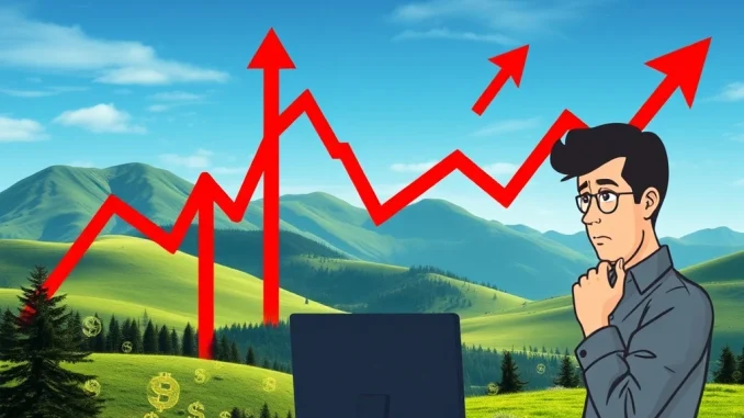 A chart showing the VIX index spiking above 20, symbolizing rising market volatility and its potential impact on cryptocurrency investments.