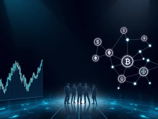 Visualizing Web3 Crypto Integration, showing a global team bridging traditional finance with blockchain ecosystems.