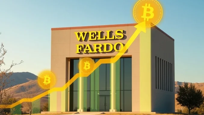 Wells Fargo IBIT Holdings Surge: A $160 Million Bet on Bitcoin's Future Wells Fargo building with digital Bitcoin symbols, representing the bank's significant Wells Fargo IBIT holdings and institutional crypto adoption.