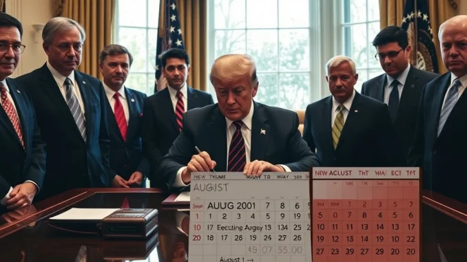 President Trump signing executive order to extend tariff deadline impacting cryptocurrency markets