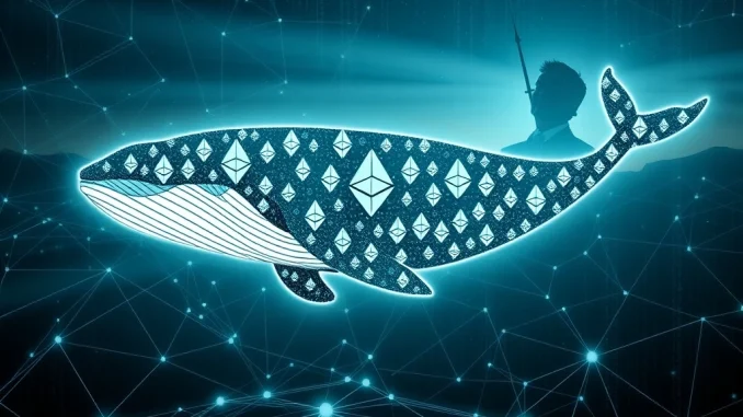 Trump-backed Crypto Project WLFI Makes Bold $3M Ethereum Investment Trump-backed WLFI's significant Ethereum investment, depicting a digital whale accumulating ETH.