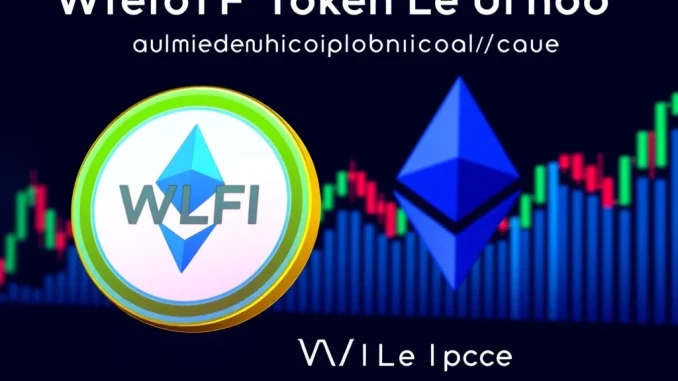 A digital representation of the WLFI token with an unlock symbol, signifying the crucial 20% WLFI token unlock and start of trading.