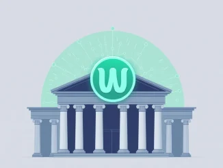 Bank of Korea building with digital currency symbols, representing the strategic path for Won stablecoin issuance.