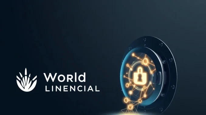 An abstract digital art representation of World Liberty Financial making a significant digital asset purchase of various cryptocurrencies, symbolizing a strategic move in the crypto market.