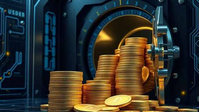 World Liberty Financial's strategic 205 million USD1 minting for its crypto treasury, symbolizing growth in the DeFi project.