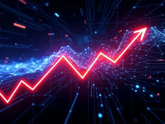 XLM price drop amid Stellar network upgrade with blockchain technology in the background