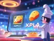 Digital illustration of a mobile game screen featuring Bungeoppang Tycoon characters and the XPLA logo, symbolizing blockchain gaming innovation.