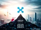 XRP token symbol ascending above corporate logos, signifying XRP's growth and disruption in the cryptocurrency market.