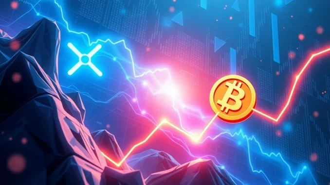 XRP and Bitcoin charts surging with institutional money flowing in, signaling a potential breakout.