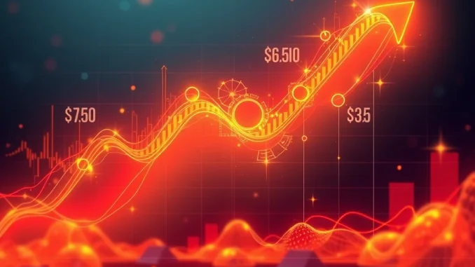 A digital chart illustrating the explosive XRP breakout and projected price targets, symbolizing significant gains for XRP investors.