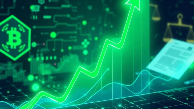 An XRP bull flag pattern on a cryptocurrency chart, symbolizing potential price surge and regulatory clarity driving market growth.