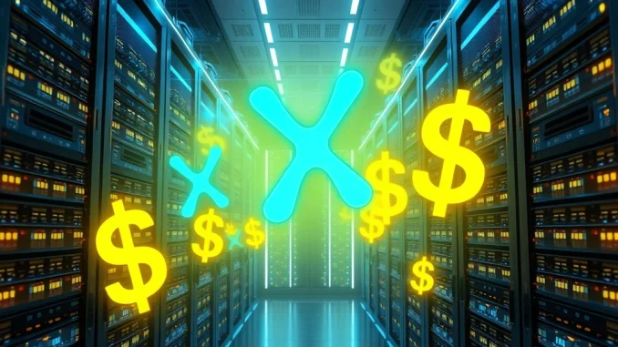 Depicts the promise of high daily XRP earnings from BAY Miner's zero-fee XRP cloud mining platform, symbolizing passive crypto income.