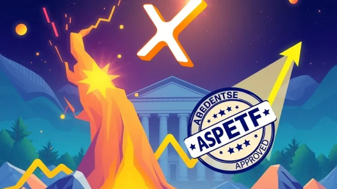 XRP Unleashed: Price Surges 53% on ETF Optimism as Crucial SEC Decision Looms for $4 Rally A vibrant chart showing an XRP price surge, with a digital representation of an ETF and the SEC logo in the background, symbolizing the impact of regulatory decisions on XRP's value and the potential for an XRP rally.