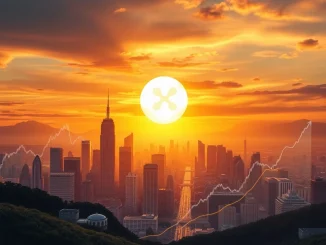 Chart showing XRP price surge with institutional finance symbols, conveying XRP ETF-driven growth and institutional XRP adoption.