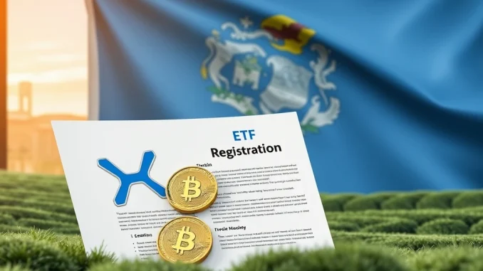 21Shares XRP ETF registration documents in Delaware, symbolizing a new digital asset ETF investment opportunity.