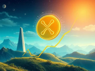 Illustrating XRP's record price surge and the excitement surrounding XRP ETF approval, symbolizing growth in the crypto market.