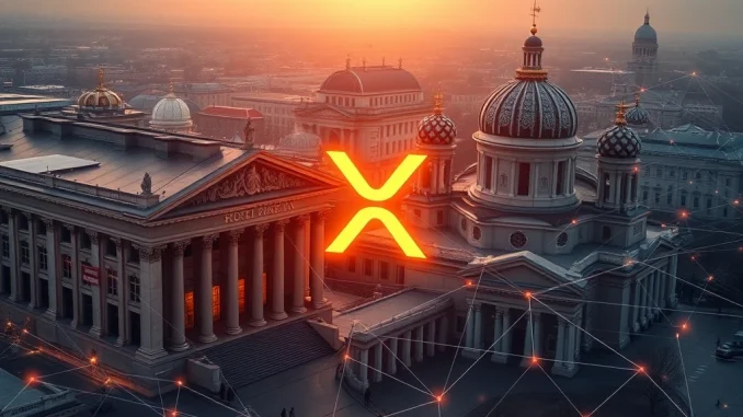 XRP: A Pivotal Fintech Solution for Global Financial Stability Post-2008 A visual representation of XRP technology enhancing global financial stability with secure cross-border payments.