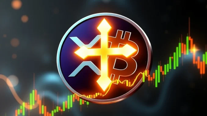 XRP Golden Cross formation indicating a potential 158% XRP price surge against Bitcoin, illustrating a significant altcoin rally.