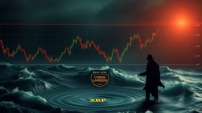 A visual representation of Chris Larsen's significant XRP sell-off causing market turbulence, highlighting the impact on XRP price.