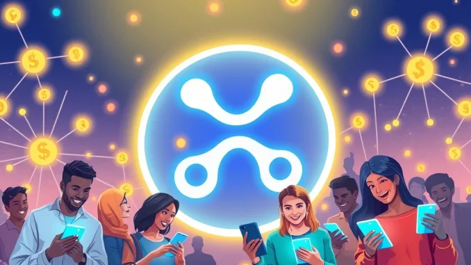 A graphic depicting XRP Ledger's growing influence as RLUSD stablecoin gains remarkable retail adoption, challenging EVM networks.