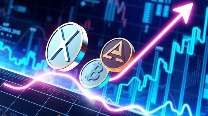 XRP and ADA coins surging in a bullish crypto market