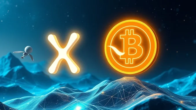 XRP and Bitcoin Swift showcasing AI-powered staking yields and crypto growth